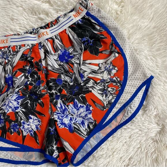 NIKE • Blue + Red/Orange Tempo Hyper Femme Floral Shorts - Picture 3 of 5